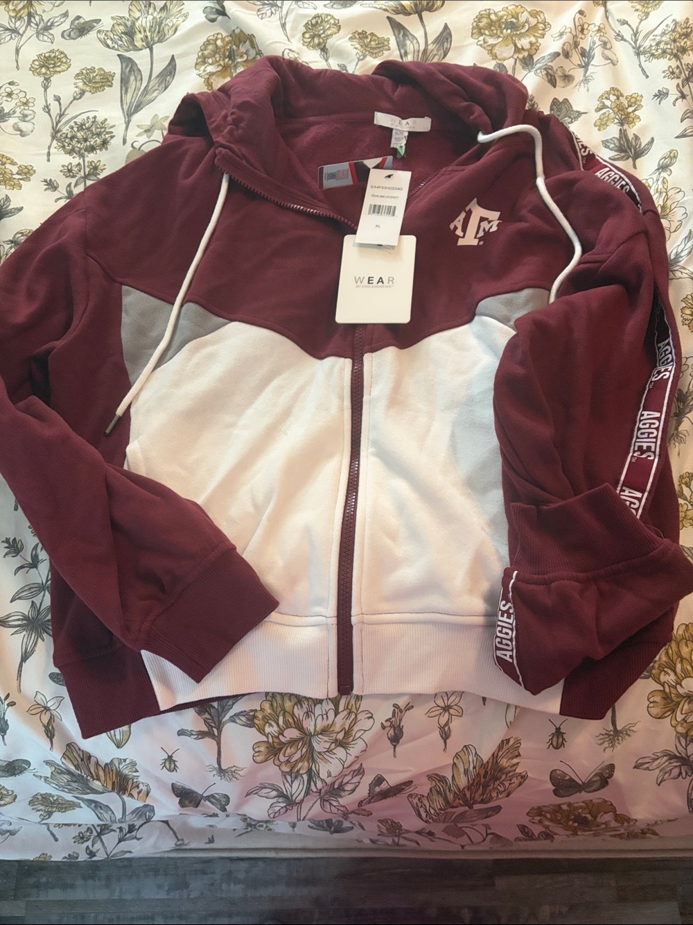 Texas A&M Maroon & White Zip Hoodie